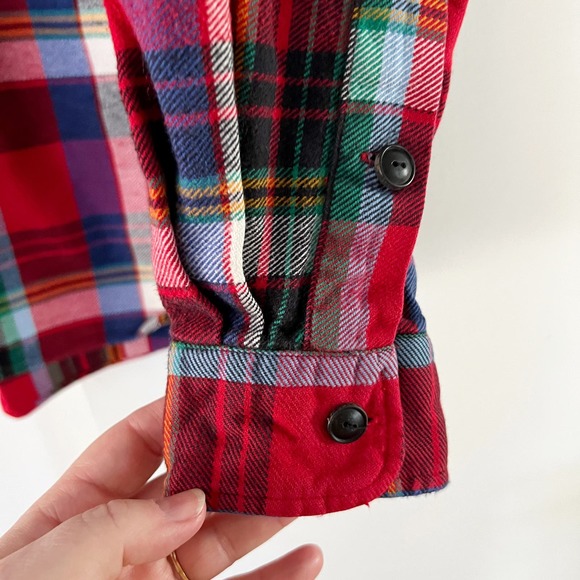 VTG Polo Ralph Lauren Men's M Red Plaid Heavy Flannel Shirt Work Skiing Hiking - Picture 5 of 12